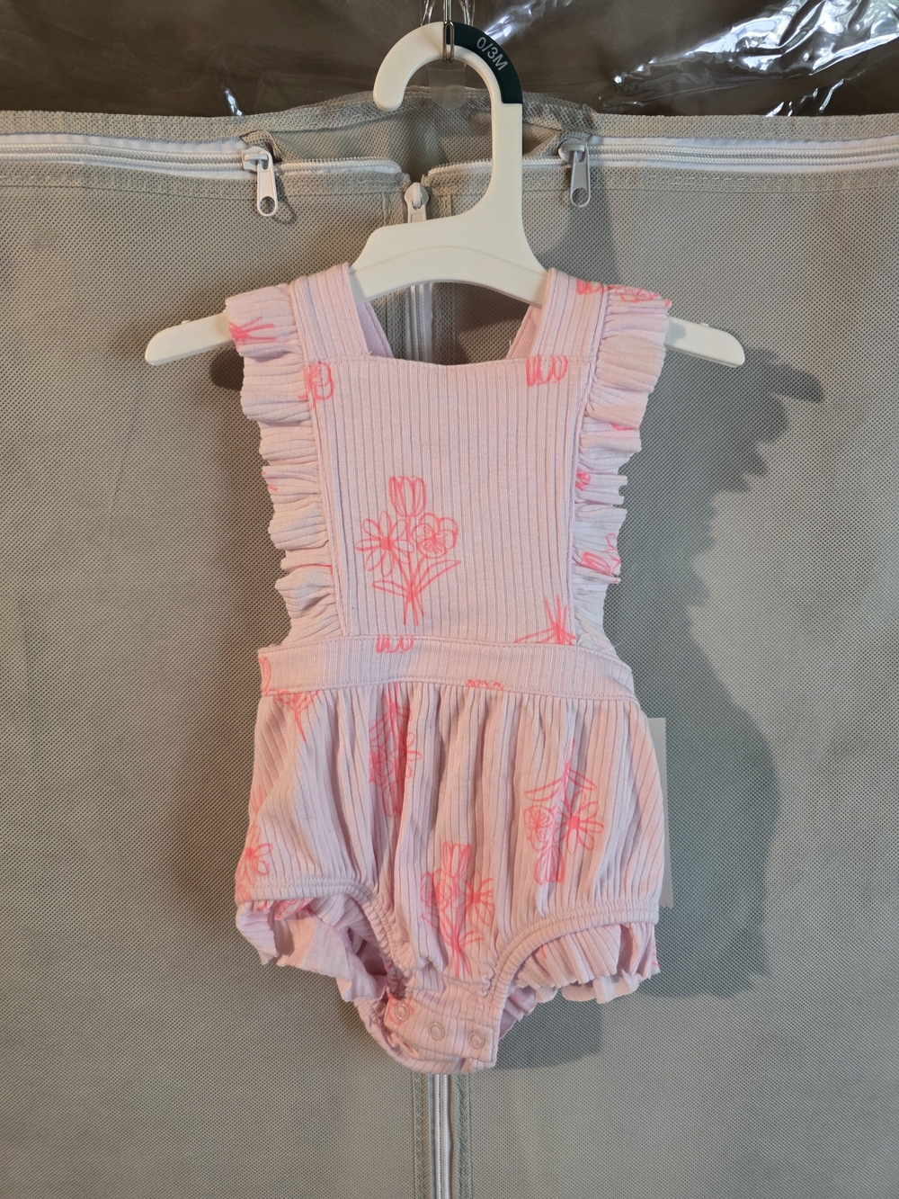 Target Pink Ruffle Floral Infant Romper